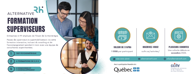Formation pour superviseur, gestion d'équipe, supervision d'employés Saint-Jean-sur-Richelieu formation virtuelle