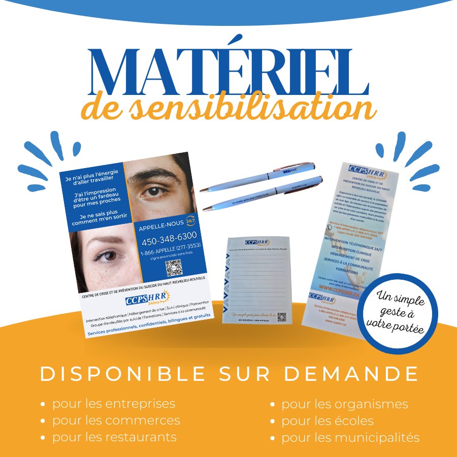 matériel gratuit pour afficher dans votre milieu pour la prévention du suicide