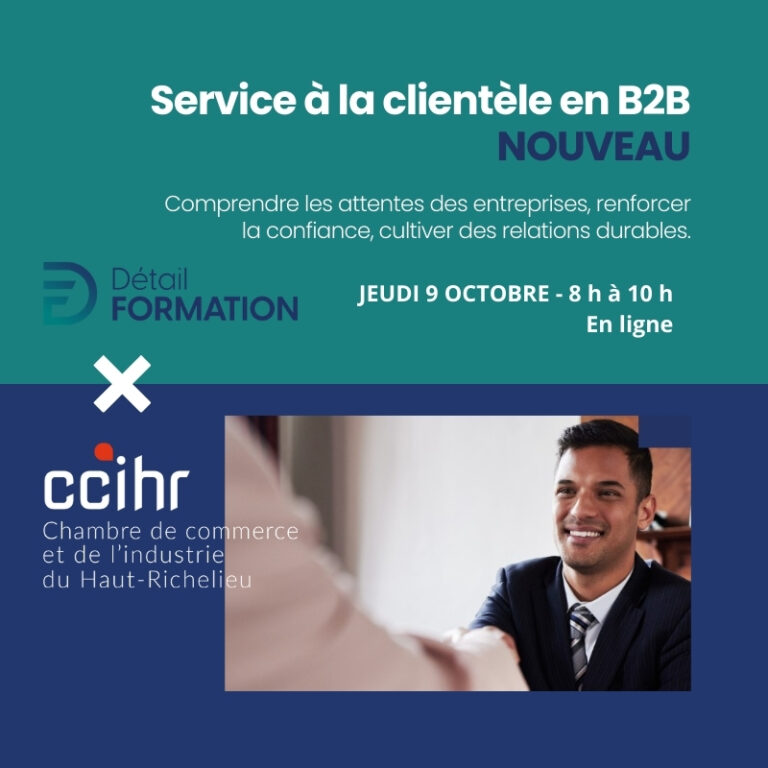 Service à la clientèle en B2B formation virtuelle