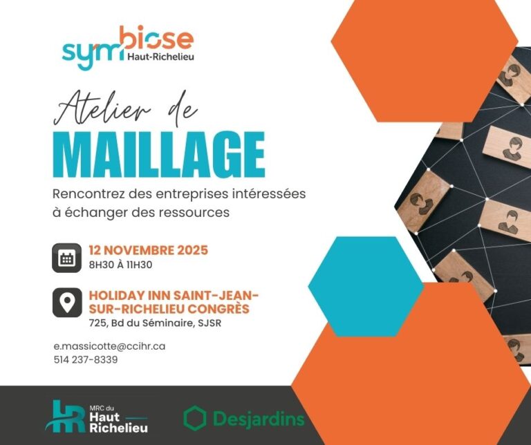 Atelier de maillage échange de ressources Symbiose Haut-Richelieu