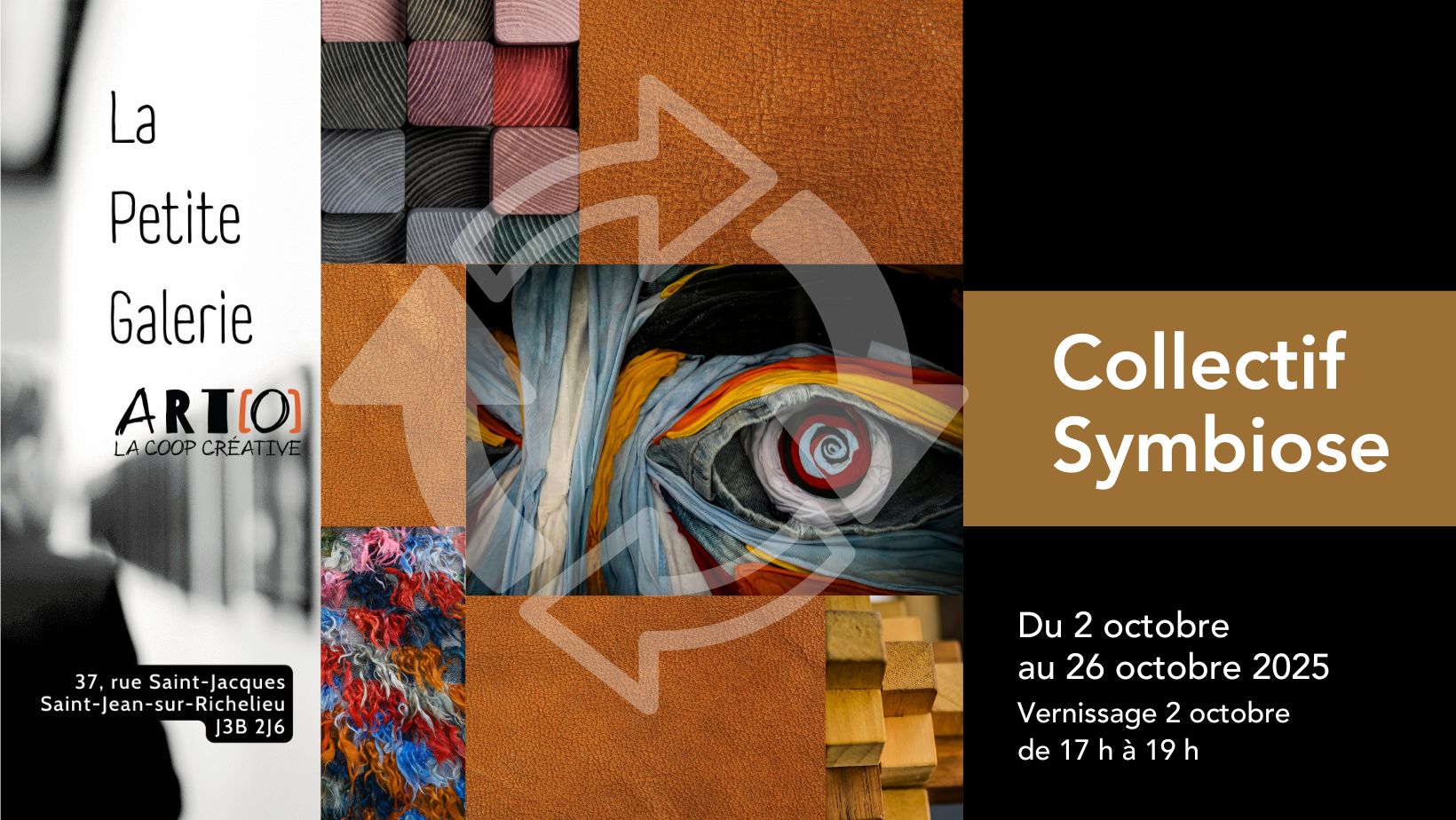 Exposition oeuvres d'arts matières recylées chez ART[O] avec Symbiose Haut-Richelieu