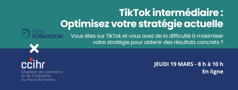 Formation TikTok intermédiaire virtuelle