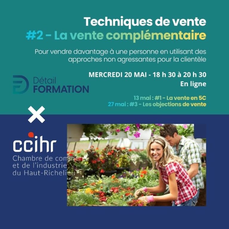 TECHNIQUES de vente formation virtuelle la vente complémentaire