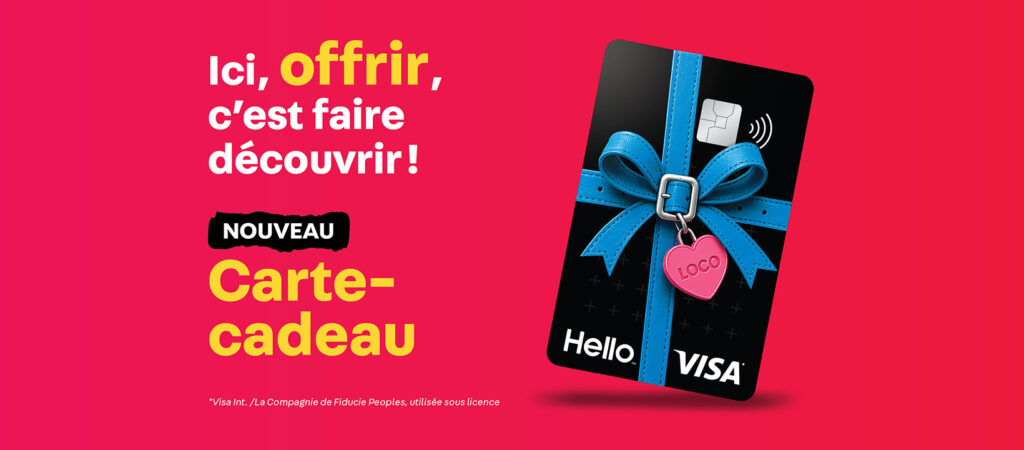 Carte cadeau Soyons Local Visa préparée Saint-Jean-sur-Richelieu Hello